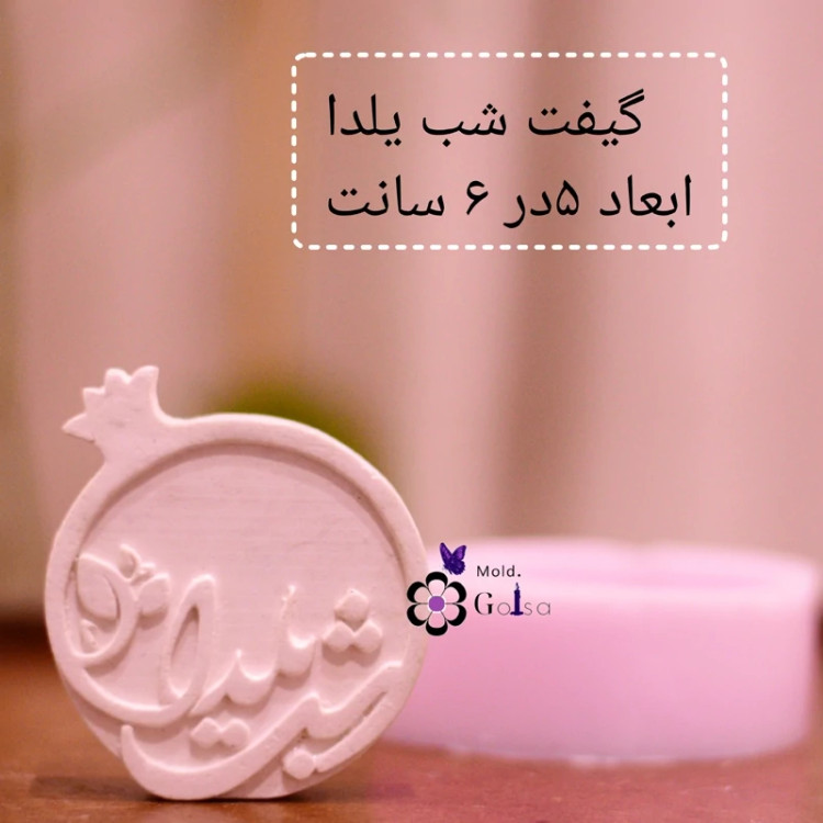 قالب سکه شب یلدا کوچک مناسب شمعسازی و سنگ ابعاد 5در 6 سانت