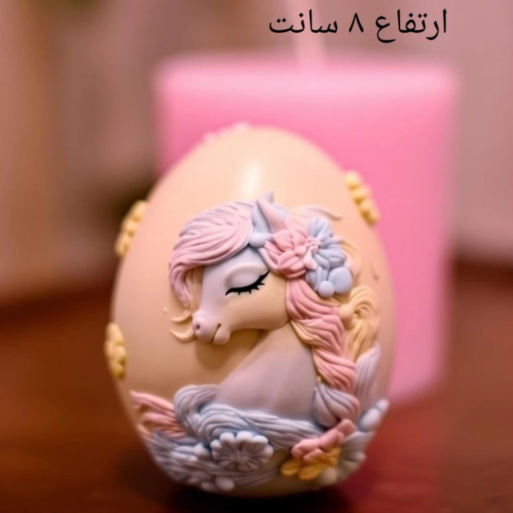 تخم مرغ با نماد اسب مناسب سنگ مصنوعی و شمعسازی