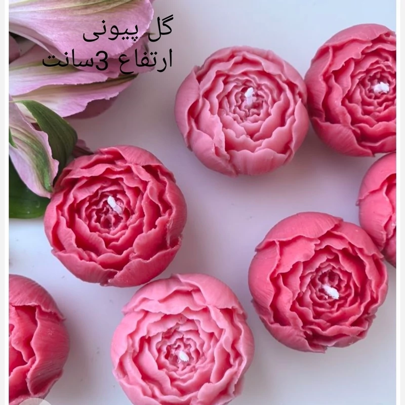 قالب گل پیونی قطر 3 سانت مناسب شمعسازی | ملد گلسا